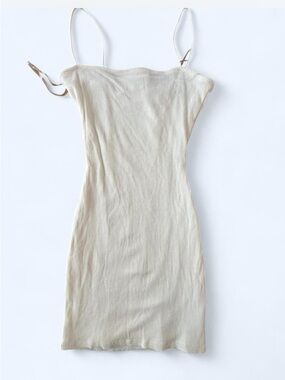 Windsor Cream Ribbed Slip Mini Dress